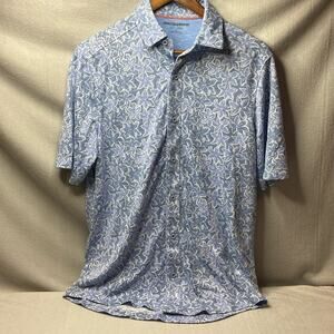 Johnston & Murphy Blue Floral Casual Button Down Shirt